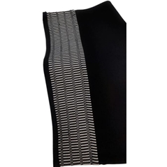 Sciarpa Pura lana  nera con bordo in cotone  disegno Bisaccia (170x40 cm)