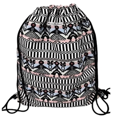 Zainetto in cotone con disegno Ballo Sardo foderato in cotone con tasca  ( cm 42 x 36)