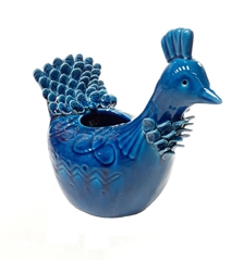 Pavoncella Sarda in Ceramica fatta a mano tonalità BLU ( dim: 30 X 22,5 cm)
