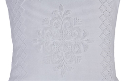 Sartapp Cuscino Pistoccu con cornice - Bianco  (45 X 45 cm)