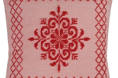 Sartapp Cuscino pistoccu con cornice - Rosso (45 X 45 cm)