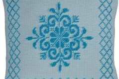 Sartapp Cuscino Pistoccu con cornice - turchese  (45 X 45 cm)