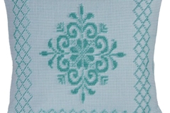 Sartapp Cuscino Pistoccu con cornice - verde acqua  (45 X 45 cm)
