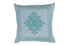 Cuscino Pistoccu con cornice - verde acqua (45 X 45 cm)