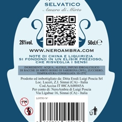 NeroAmbra di Luigi Poscia SELVATICO - Amaro di Mirto Bottiglia 50 cl