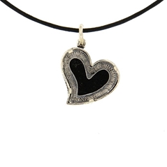 RR Orafi in Sassari Ciondolo in argento a forma di cuore con broccato (piccolo)