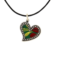 Ciondolo in argento a forma di cuore con broccato (piccolo)