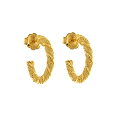 Orecchini in filigrana intrecciata d´argento dorato