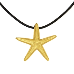Ciondolo stella marina in argento dorato
