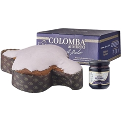 Colomba ricoperta di cioccolato rosa con confettura di mirto sardo da spalmare