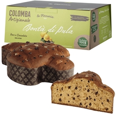 Colomba  Artigianale Pere e Gocce di Cioccolato Fondente 750g - Bontà di Pula