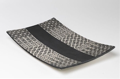 Centrotavola rettangolare in ceramica linea geometrie (23X38 cm)