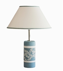 Lampada serie origano con base cilindrica azzurra