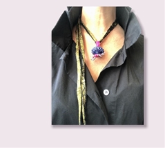 Valeria Tola Ceramiche Collana Butone Piccolo BLU - cm 3 Sacchetto