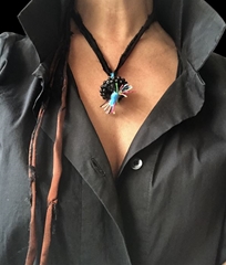 Valeria Tola Ceramiche Collana Butone Piccolo NERO -  cm 3 Sacchetto