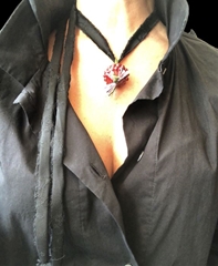 Valeria Tola Ceramiche Collana Butone Piccolo BORDEAUX - cm 3 Sacchetto