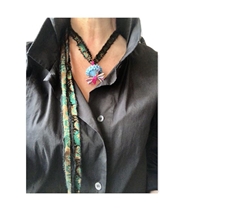 Valeria Tola Ceramiche Collana Butone Piccolo TURCHESE -  cm 3 Sacchetto