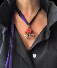 Valeria Tola Ceramiche Collana Butone Piccolo ROSSO - cm 3 Sacchetto