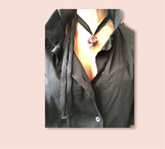 Valeria Tola Ceramiche Collana Butone Piccolo BORDEAUX - cm 3 Sacchetto