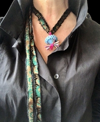 Valeria Tola Ceramiche Collana Butone Piccolo TURCHESE -  cm 3 Sacchetto