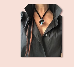 Valeria Tola Ceramiche Collana Butone Piccolo NERO -  cm 3 Sacchetto