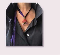 Valeria Tola Ceramiche Collana Butone Piccolo ROSSO - cm 3 Sacchetto