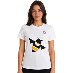 T-shirt bianca da donna con ape stilizzata, misura L