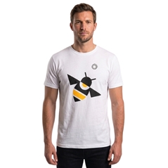 T-shirt bianca da uomo con ape stilizzata, misura S