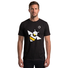 T-shirt nera da uomo con ape stilizzata, misura M