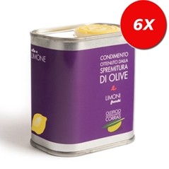 6 LATTINE di Condimento ottenuto dalle spremitura Olive e limoni freschi